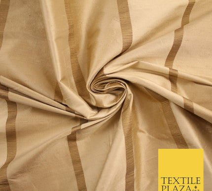 10 COLOURS - Fryetts Luxury Textured Vertical Line Striped 100% PURE SILK Fabric