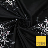 8 COLOURS - Fryetts Luxury Oversized Dandelion Embroidered 100% PURE SILK Fabric