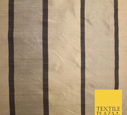 10 COLOURS - Fryetts Luxury Textured Vertical Line Striped 100% PURE SILK Fabric
