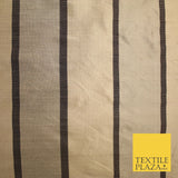 10 COLOURS - Fryetts Luxury Textured Vertical Line Striped 100% PURE SILK Fabric