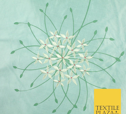 8 COLOURS - Fryetts Luxury Oversized Dandelion Embroidered 100% PURE SILK Fabric