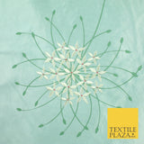 8 COLOURS - Fryetts Luxury Oversized Dandelion Embroidered 100% PURE SILK Fabric