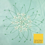 8 COLOURS - Fryetts Luxury Oversized Dandelion Embroidered 100% PURE SILK Fabric