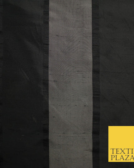 10 COLOURS - Fryetts Luxury Textured Vertical Line Striped 100% PURE SILK Fabric