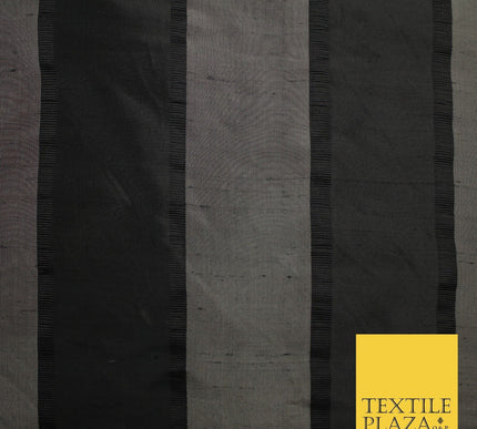 10 COLOURS - Fryetts Luxury Textured Vertical Line Striped 100% PURE SILK Fabric