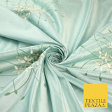 8 COLOURS - Fryetts Luxury Oversized Dandelion Embroidered 100% PURE SILK Fabric