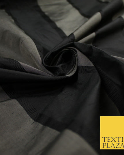 10 COLOURS - Fryetts Luxury Textured Vertical Line Striped 100% PURE SILK Fabric