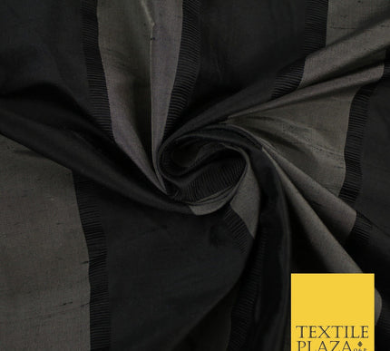 10 COLOURS - Fryetts Luxury Textured Vertical Line Striped 100% PURE SILK Fabric