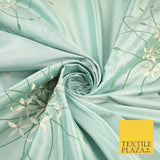 8 COLOURS - Fryetts Luxury Oversized Dandelion Embroidered 100% PURE SILK Fabric