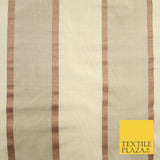 10 COLOURS - Fryetts Luxury Textured Vertical Line Striped 100% PURE SILK Fabric