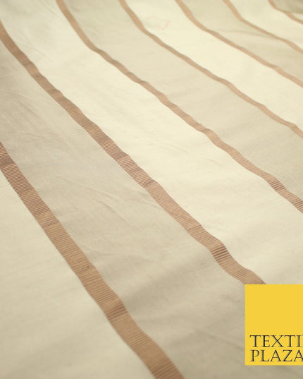 10 COLOURS - Fryetts Luxury Textured Vertical Line Striped 100% PURE SILK Fabric