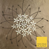 8 COLOURS - Fryetts Luxury Oversized Dandelion Embroidered 100% PURE SILK Fabric