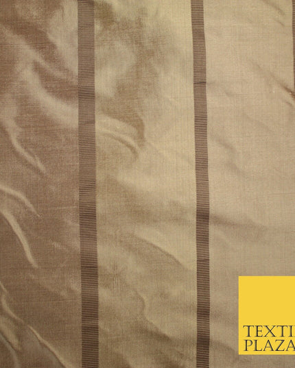 10 COLOURS - Fryetts Luxury Textured Vertical Line Striped 100% PURE SILK Fabric