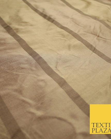 10 COLOURS - Fryetts Luxury Textured Vertical Line Striped 100% PURE SILK Fabric
