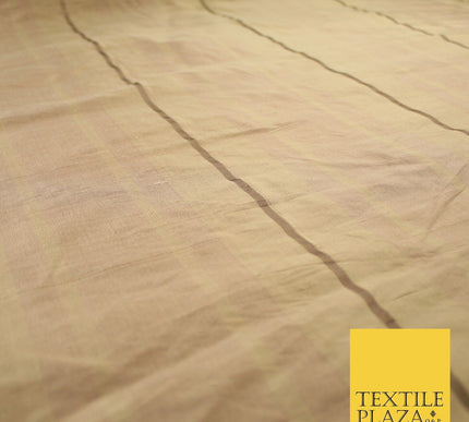 8 COLOURS - Fryetts Luxury Textured Multi Line Striped 100% PURE SILK Fabric