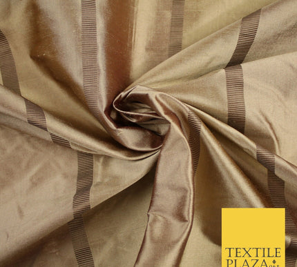 10 COLOURS - Fryetts Luxury Textured Vertical Line Striped 100% PURE SILK Fabric