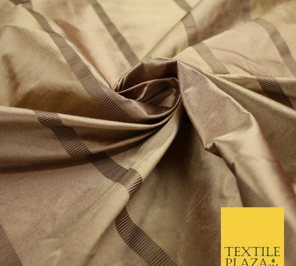 10 COLOURS - Fryetts Luxury Textured Vertical Line Striped 100% PURE SILK Fabric