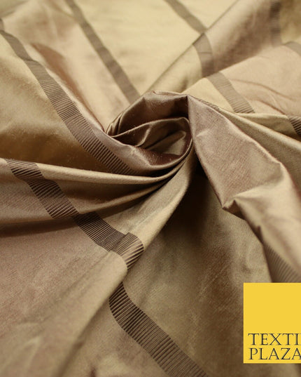 10 COLOURS - Fryetts Luxury Textured Vertical Line Striped 100% PURE SILK Fabric