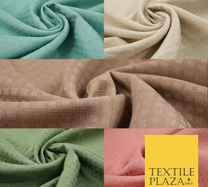 Mini Diamond Check Ornamental Textured Brocade Jacquard Waistcoat Dress Fabric