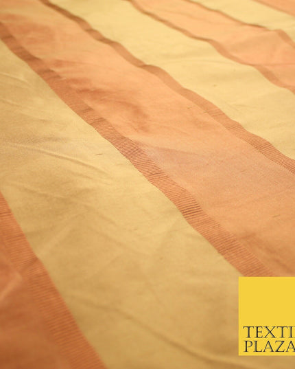 10 COLOURS - Fryetts Luxury Textured Vertical Line Striped 100% PURE SILK Fabric