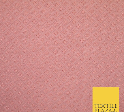 Mini Diamond Check Ornamental Textured Brocade Jacquard Waistcoat Dress Fabric