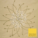 8 COLOURS - Fryetts Luxury Oversized Dandelion Embroidered 100% PURE SILK Fabric