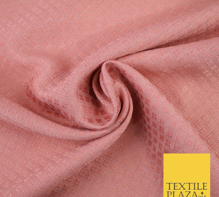 Mini Diamond Check Ornamental Textured Brocade Jacquard Waistcoat Dress Fabric