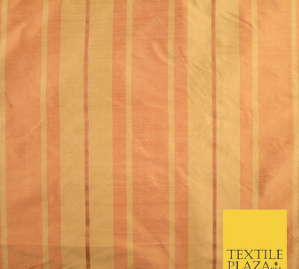8 COLOURS - Fryetts Luxury Textured Multi Line Striped 100% PURE SILK Fabric
