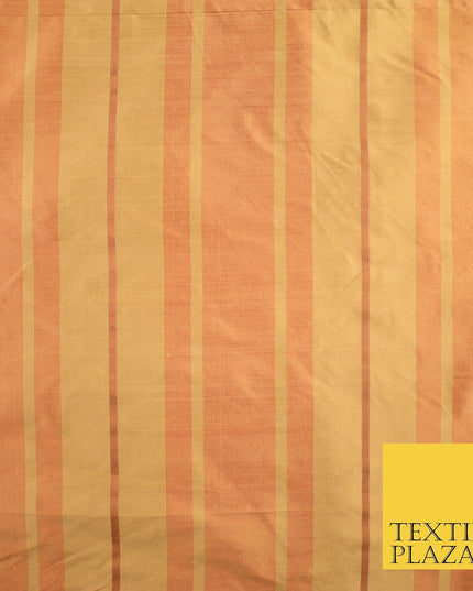 8 COLOURS - Fryetts Luxury Textured Multi Line Striped 100% PURE SILK Fabric