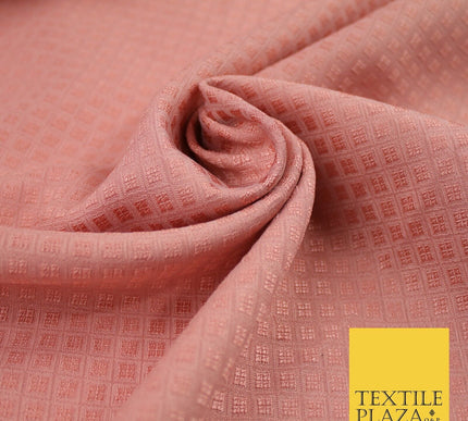 Mini Diamond Check Ornamental Textured Brocade Jacquard Waistcoat Dress Fabric