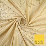 8 COLOURS - Fryetts Luxury Oversized Dandelion Embroidered 100% PURE SILK Fabric
