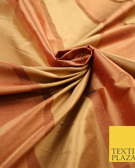 10 COLOURS - Fryetts Luxury Textured Vertical Line Striped 100% PURE SILK Fabric