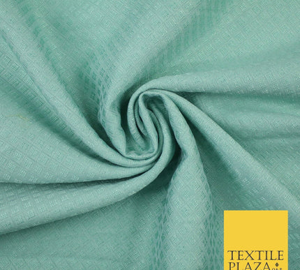 Mini Diamond Check Ornamental Textured Brocade Jacquard Waistcoat Dress Fabric