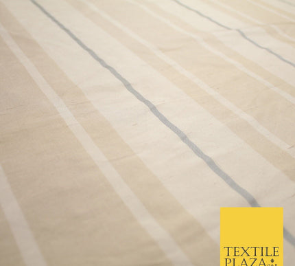 8 COLOURS - Fryetts Luxury Textured Multi Line Striped 100% PURE SILK Fabric