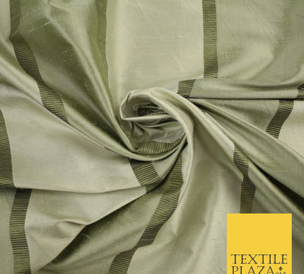 10 COLOURS - Fryetts Luxury Textured Vertical Line Striped 100% PURE SILK Fabric