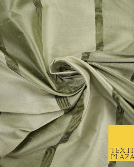 10 COLOURS - Fryetts Luxury Textured Vertical Line Striped 100% PURE SILK Fabric