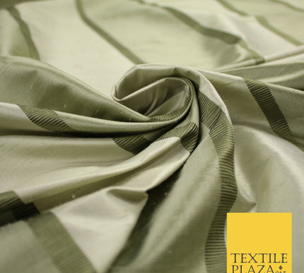 10 COLOURS - Fryetts Luxury Textured Vertical Line Striped 100% PURE SILK Fabric