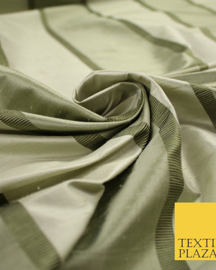 10 COLOURS - Fryetts Luxury Textured Vertical Line Striped 100% PURE SILK Fabric