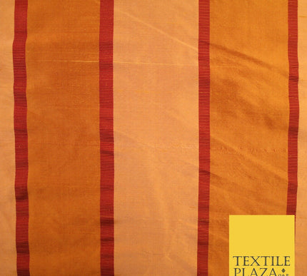 10 COLOURS - Fryetts Luxury Textured Vertical Line Striped 100% PURE SILK Fabric