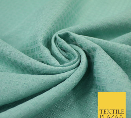 Mini Diamond Check Ornamental Textured Brocade Jacquard Waistcoat Dress Fabric