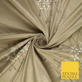 8 COLOURS - Fryetts Luxury Oversized Dandelion Embroidered 100% PURE SILK Fabric