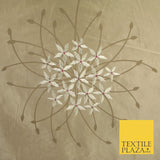 8 COLOURS - Fryetts Luxury Oversized Dandelion Embroidered 100% PURE SILK Fabric