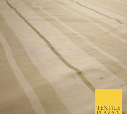 8 COLOURS - Fryetts Luxury Textured Multi Line Striped 100% PURE SILK Fabric