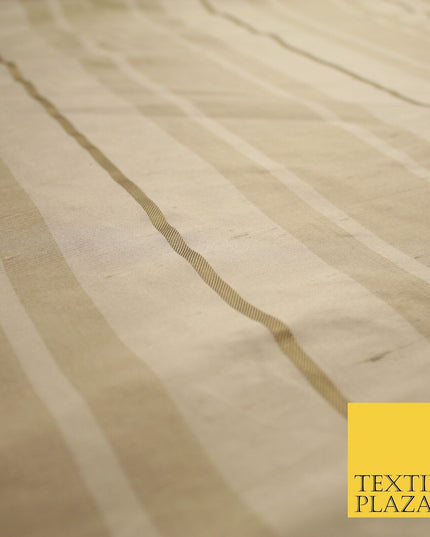 8 COLOURS - Fryetts Luxury Textured Multi Line Striped 100% PURE SILK Fabric