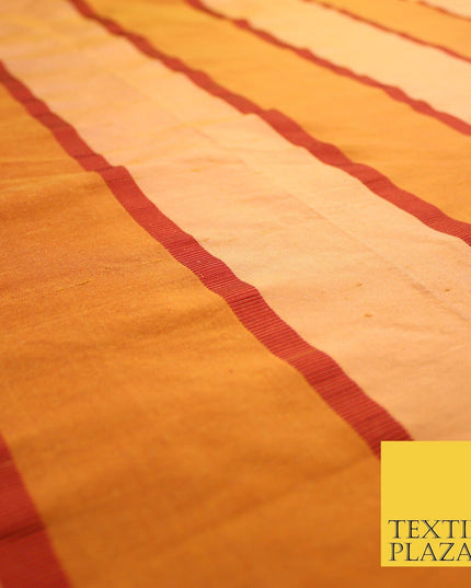 10 COLOURS - Fryetts Luxury Textured Vertical Line Striped 100% PURE SILK Fabric