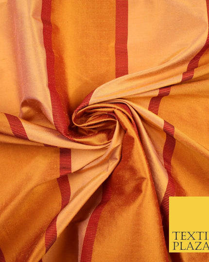 10 COLOURS - Fryetts Luxury Textured Vertical Line Striped 100% PURE SILK Fabric