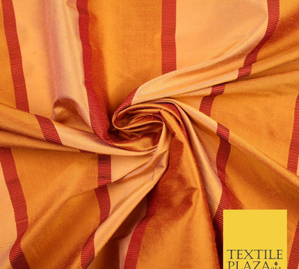 10 COLOURS - Fryetts Luxury Textured Vertical Line Striped 100% PURE SILK Fabric