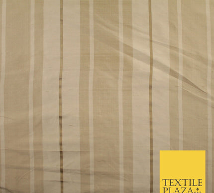8 COLOURS - Fryetts Luxury Textured Multi Line Striped 100% PURE SILK Fabric