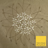 8 COLOURS - Fryetts Luxury Oversized Dandelion Embroidered 100% PURE SILK Fabric