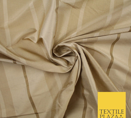8 COLOURS - Fryetts Luxury Textured Multi Line Striped 100% PURE SILK Fabric